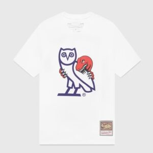 Ovo® x Mitchell and Ness 95 Raptors Og Owl T-shirt White